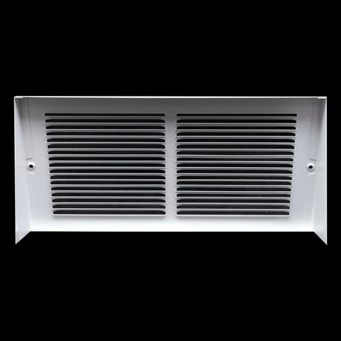 12"W x 6"H [Duct Opening] Steel Triangular Baseboard Return Air Grille | Air Register Vent Cover Grill | 3.75" Depth | White | Outer Dimensions: 13-3/4" x 6-5/8"