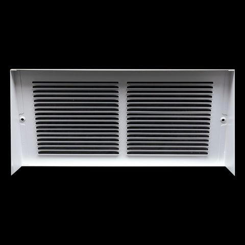 12"W x 6"H [Duct Opening] Steel Triangular Baseboard Return Air Grille | Air Register Vent Cover Grill | 3.75" Depth | White | Outer Dimensions: 13-3/4" x 6-5/8"