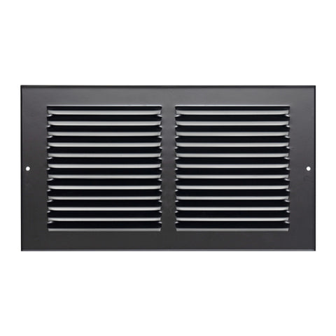 12"x6" Steel Return Air Grille – HVAC Cold Air Intake Vent Cover, Black | Out. Dim.: 13-3/4"W X 7-3/4"H