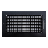 12x6 Steel Adjustable Air Vent Cover | Supply Register for Wall & Ceiling | Black | Outer Dimension: 13-3/4"W X 7-3/4"H