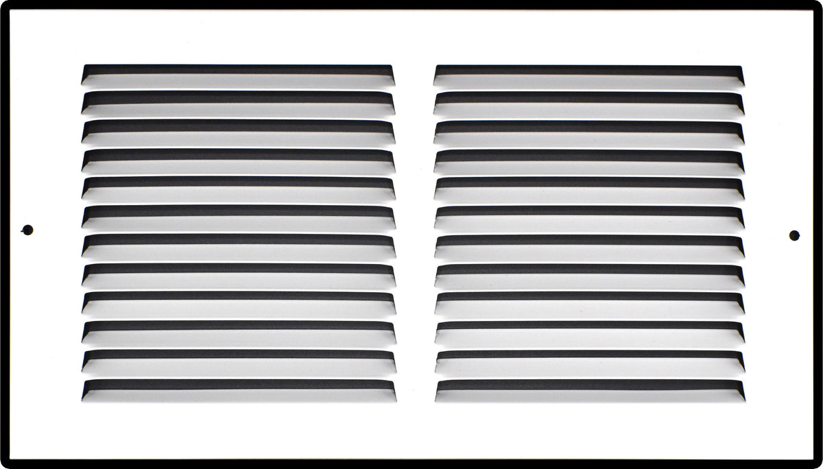 12" X 6" Duct Opening | Steel Return Air Grille for Sidewall and Ceiling | Outer Dimensions: 13.75"W X 7.75"H