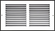 12 x 6-inch White Steel flat stamped return grille, front view