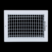 12 x 8-inch White Steel adjustable supply register, front view