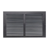 12"x8" Steel Return Air Grille – HVAC Cold Air Intake Vent Cover, Black | Out. Dim.: 13-3/4"W X 9-3/4"H
