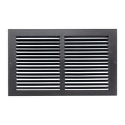 12 x 8-inch Black Steel flat stamped return grille, front view