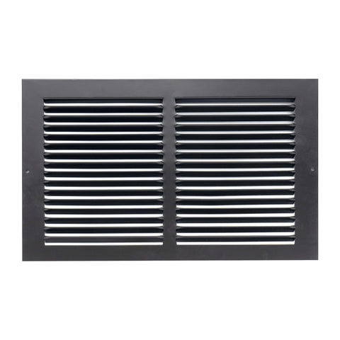 12"x8" Steel Return Air Grille – HVAC Cold Air Intake Vent Cover, Black | Out. Dim.: 13-3/4"W X 9-3/4"H