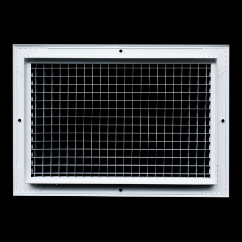 12" x 8" [Duct Opening] Aluminum Return Air Grille | Rust Proof Eggcrate Vent Cover Grill for Sidewall and Ceiling, White | Outer Dimensions: 13.75" X 9.75"