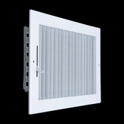 12 x 8-inch White Steel adjustable supply register, angled view