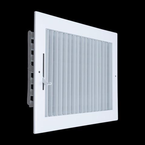12x8 Steel Adjustable Air Vent Cover | Supply Register for Wall & Ceiling | White | Outer Dimension: 13-3/4"W X 9-3/4"H