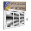 [2 Pack] 12"W x 8"H [Duct Opening] Baseboard Return Air Grille | 7/8" Margin Turnback to Fit Baseboard | White | Outer Dimensions: 13.75"W X 9.75"H