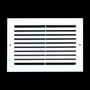 12 x 8-inch White Aluminum bar return grille, front view