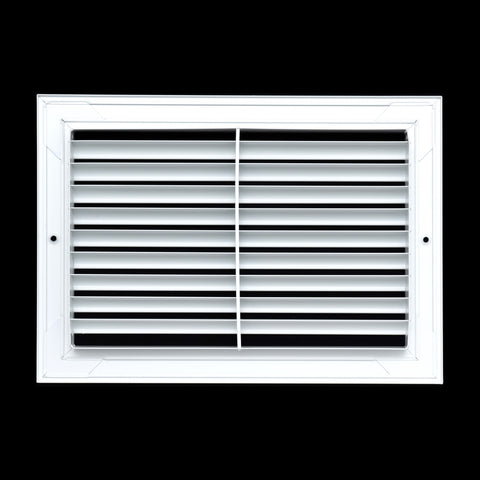 12"x8" Premium Aluminum Return Air Grille – Rust-Free HVAC Vent Cover for Wall & Ceiling | White | Out. Dim.: 13-13/16"W X 9-13/16"H