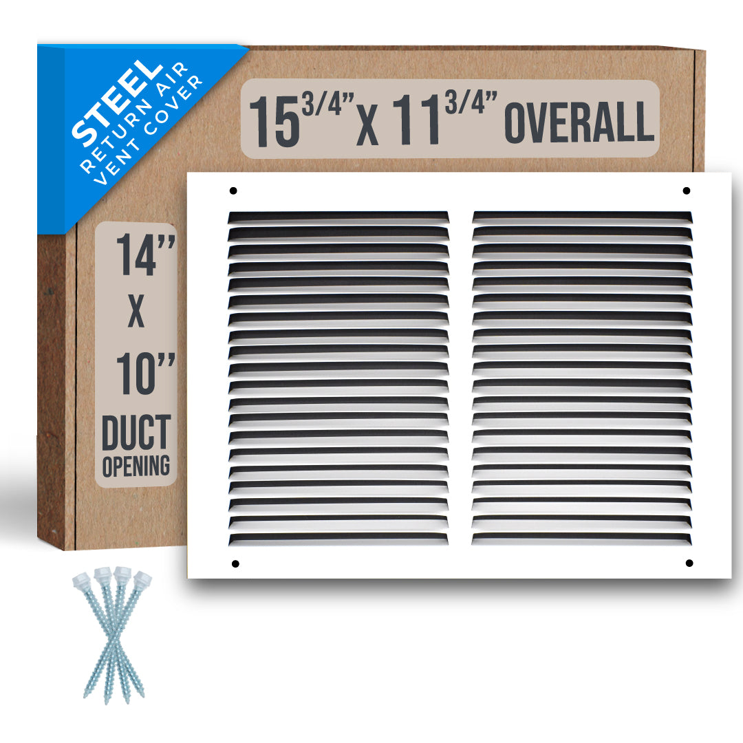 Handua Steel Return Air Grille | Vent Cover Grill for Sidewall and Ceiling, White