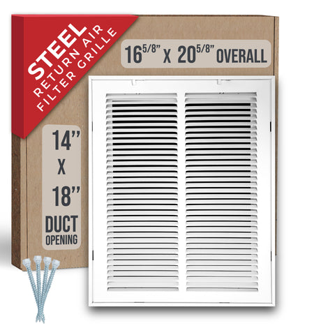 Handua HVAC Steel Return Air Filter Grille [Removable Face Door] for 1-inch Filters Vent Cover Grill for 1-inch Filter, White