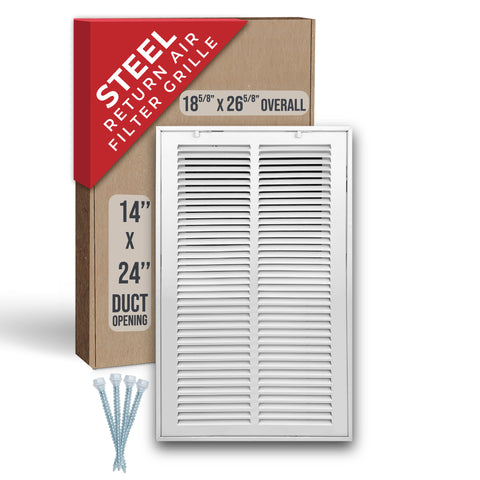 Handua HVAC Steel Return Air Filter Grille [Removable Face Door] for 1-inch Filters Vent Cover Grill for 1-inch Filter, White