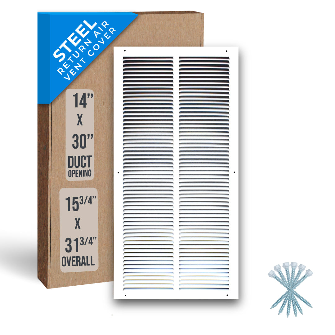 Handua Steel Return Air Grille | Vent Cover Grill for Sidewall and Ceiling, White