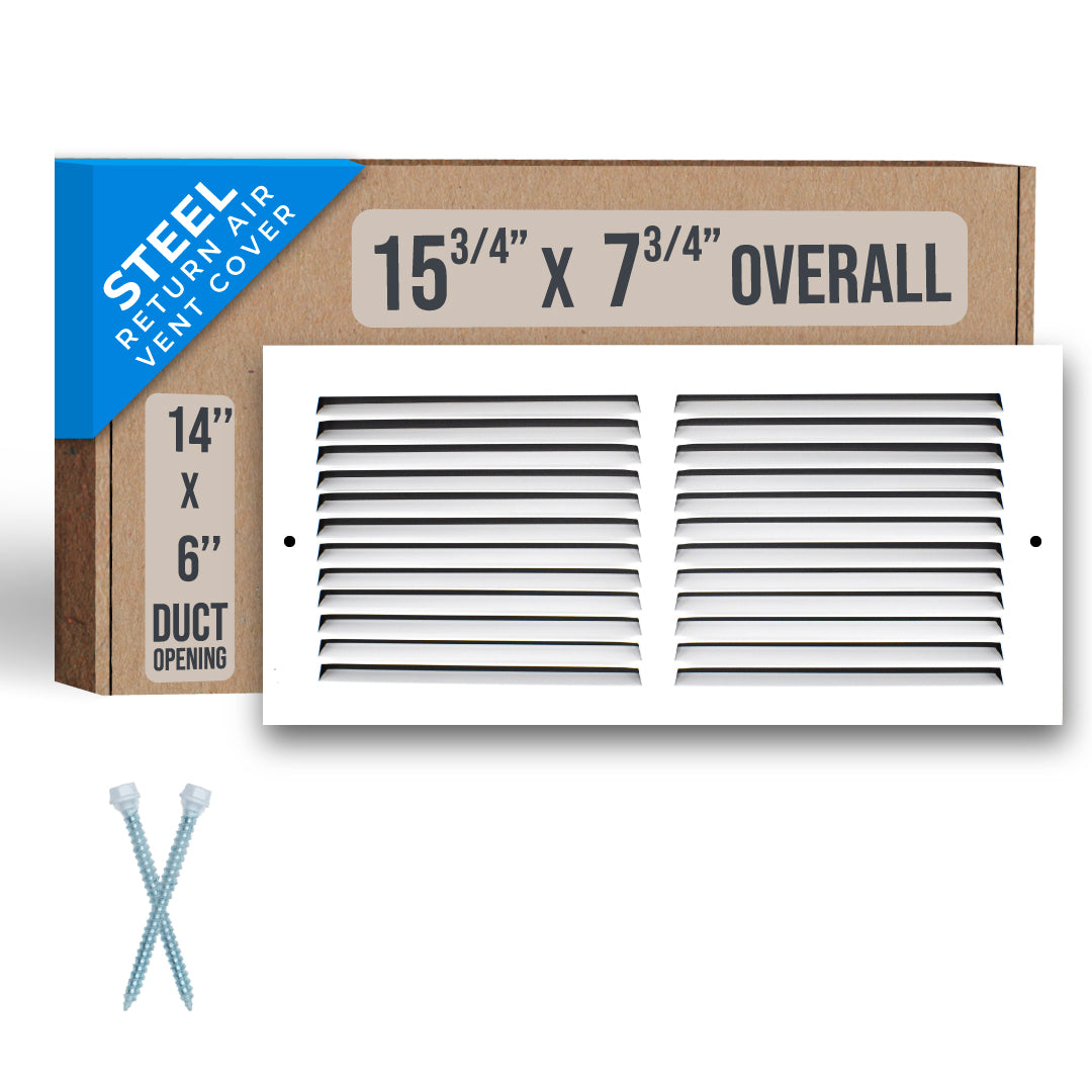 Handua Steel Return Air Grille | Vent Cover Grill for Sidewall and Ceiling, White