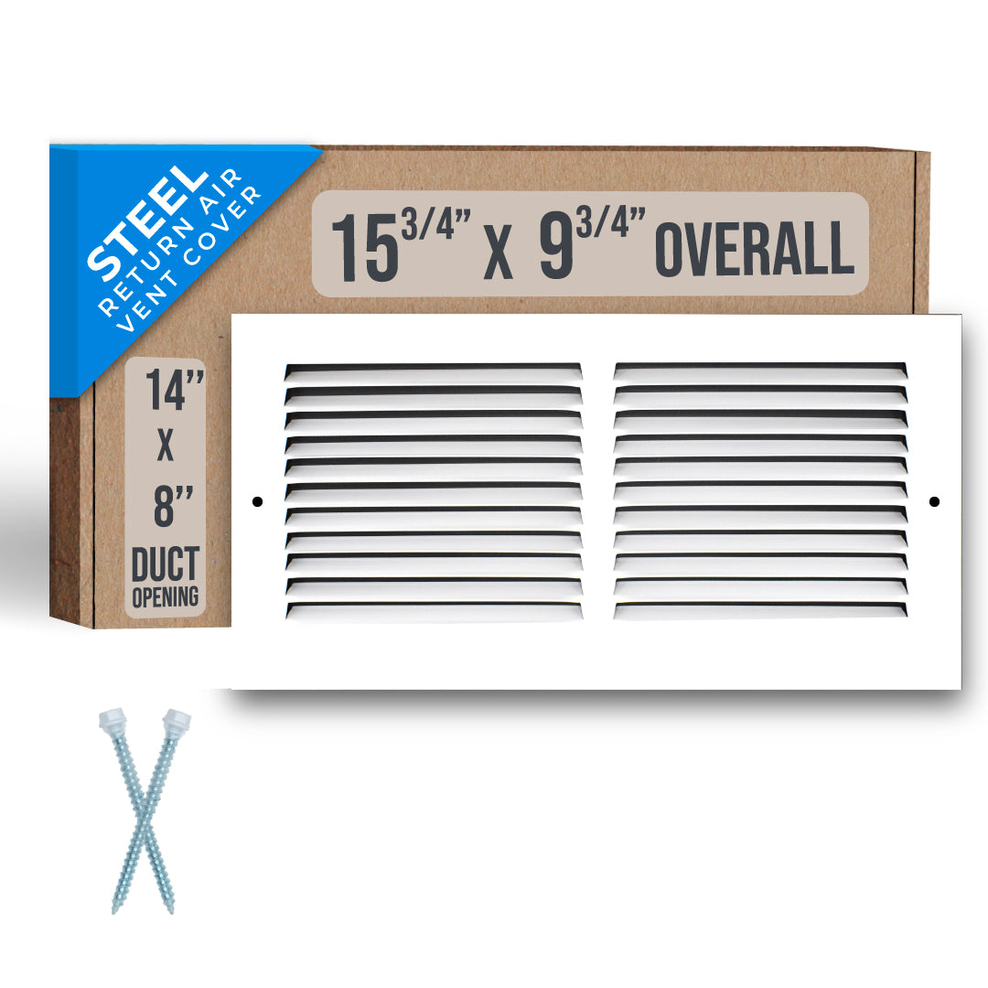 Handua Steel Return Air Grille | Vent Cover Grill for Sidewall and Ceiling, White
