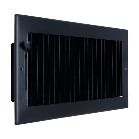 14x6 Steel Adjustable Air Vent Cover | Supply Register for Wall & Ceiling | Black | Outer Dimension: 15-3/4"W X 7-3/4"H