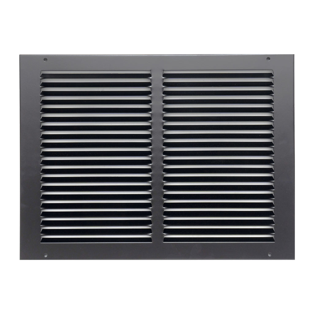 14"x10" Steel Return Air Grille – HVAC Cold Air Intake Vent Cover, Black | Out. Dim.: 15-3/4"W X 11-3/4"H
