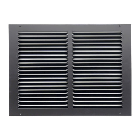 14"x10" Steel Return Air Grille – HVAC Cold Air Intake Vent Cover, Black | Out. Dim.: 15-3/4"W X 11-3/4"H