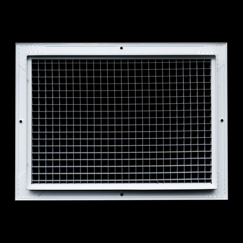 14" x 10" [Duct Opening] Aluminum Return Air Grille | Rust Proof Eggcrate Vent Cover Grill for Sidewall and Ceiling, White | Outer Dimensions: 15.75" X 11.75"