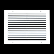 14 x 10-inch White Aluminum bar return grille, front view