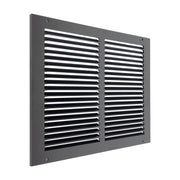 14 x 10-inch Black Steel flat stamped return grille, angled view