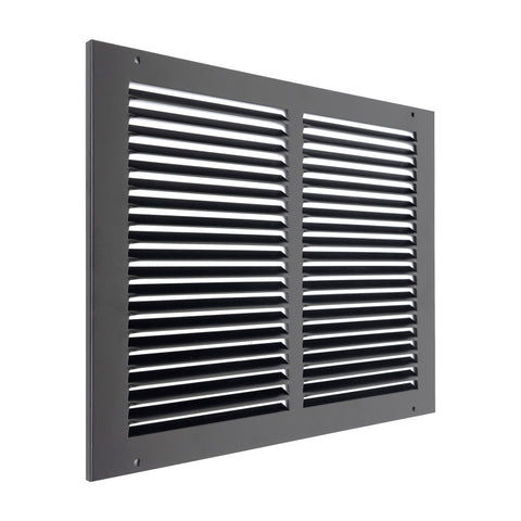 14"x10" Steel Return Air Grille – HVAC Cold Air Intake Vent Cover, Black | Out. Dim.: 15-3/4"W X 11-3/4"H