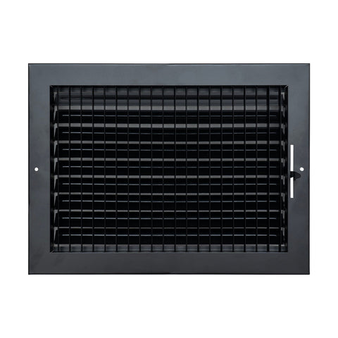 14x10 Steel Adjustable Air Vent Cover | Supply Register for Wall & Ceiling | Black | Outer Dimension: 15-3/4"W X 11-3/4"H