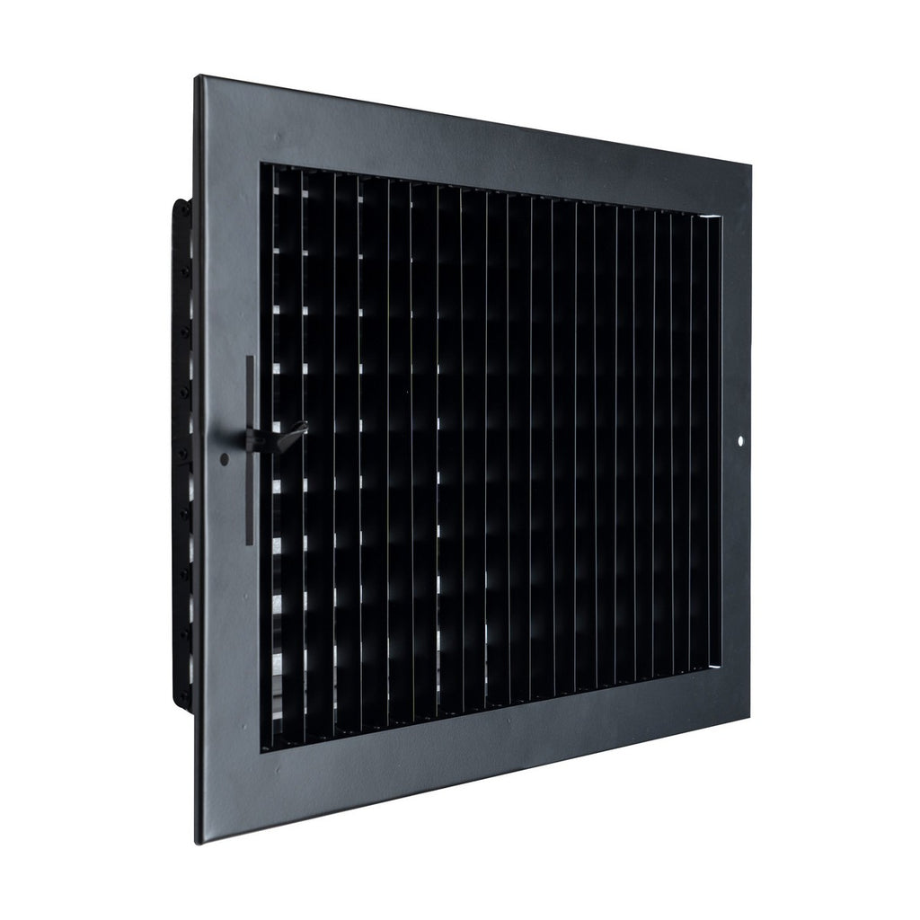 14x10 Steel Adjustable Air Vent Cover | Supply Register for Wall & Ceiling | Black | Outer Dimension: 15-3/4"W X 11-3/4"H
