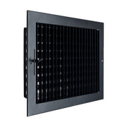 14 x 10-inch Black Steel adjustable supply register, angled view