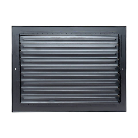 14x10 Steel Adjustable Air Vent Cover | Supply Register for Wall & Ceiling | Black | Outer Dimension: 15-3/4"W X 11-3/4"H