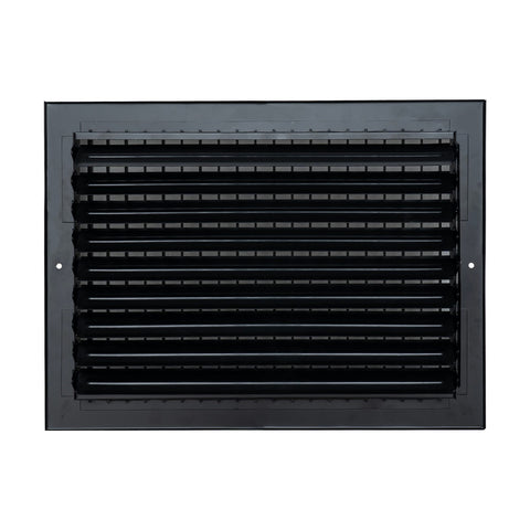 14x10 Steel Adjustable Air Vent Cover | Supply Register for Wall & Ceiling | Black | Outer Dimension: 15-3/4"W X 11-3/4"H