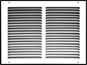 12 x 8-inch White Steel flat stamped return grille, front view