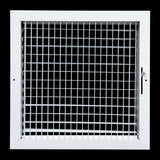 14x14 Steel Adjustable Air Vent Cover | Supply Register for Wall & Ceiling | White | Outer Dimension: 15-3/4"W X 15-3/4"H