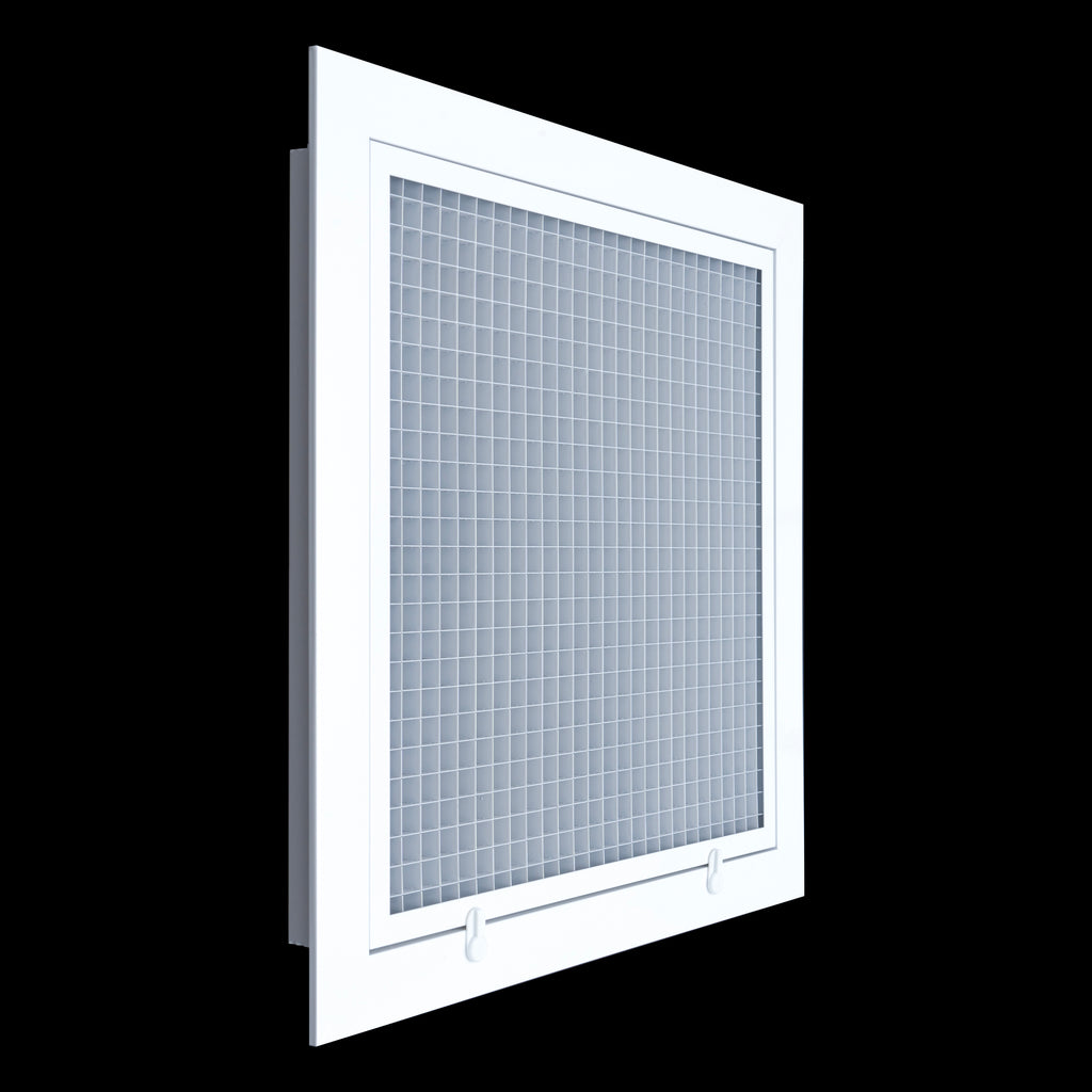 14"x14" Aluminum Eggcrate Return Air Filter Grille for Sidewall and Ceiling | White | Out. Dim.: 16-1/4"W X 16-1/4"H