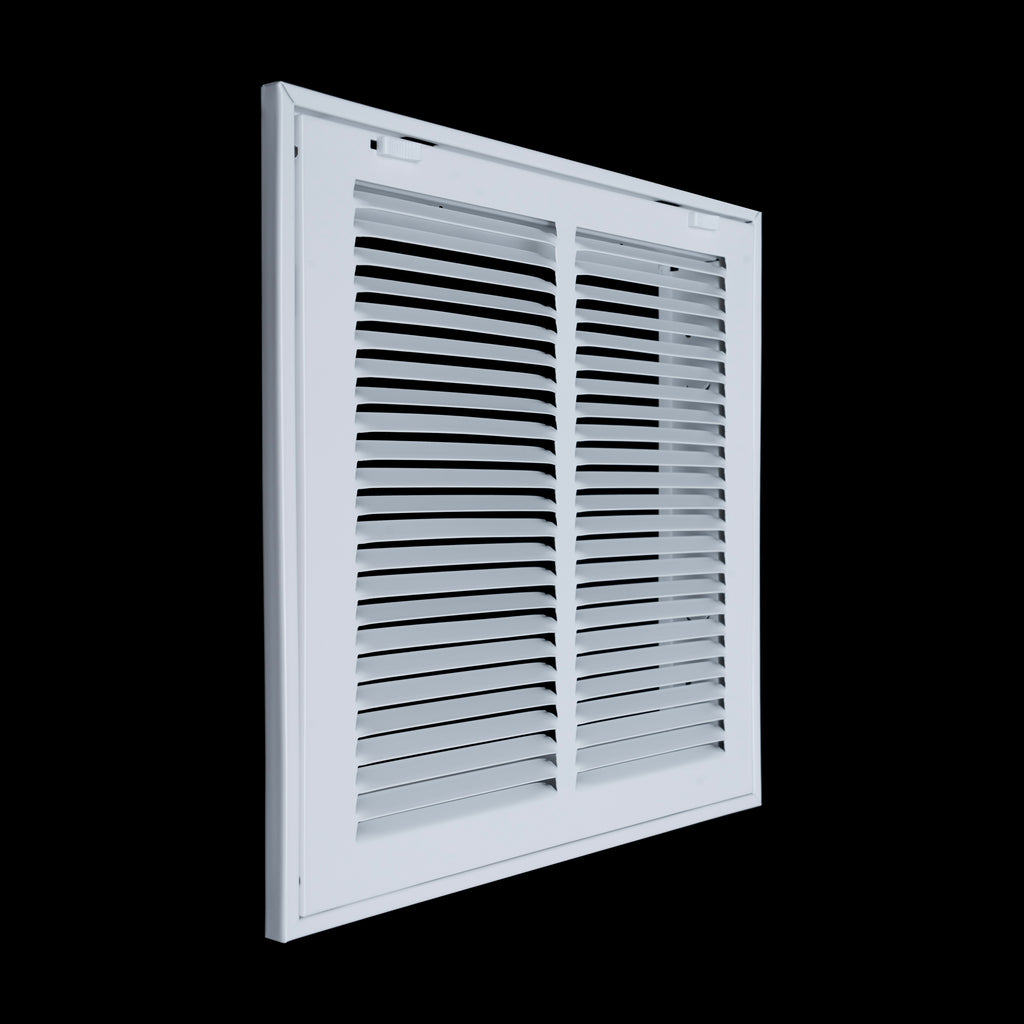 14"x14" Steel Return Air Filter Grille | Removable Door for 1" Filters | White HVAC Vent Cover | Out. Dim.: 16-5/8"W X 16-5/8"H