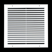 14 x 14-inch White Aluminum bar return grille, front view