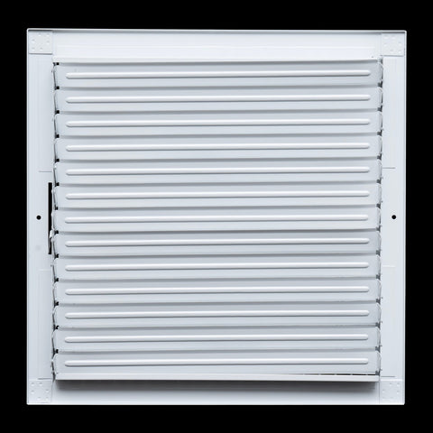 14x14 Steel Adjustable Air Vent Cover | Supply Register for Wall & Ceiling | White | Outer Dimension: 15-3/4"W X 15-3/4"H