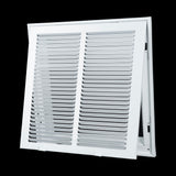 14"x14" White Steel Return Air Filter Grille, Removable Door, for 1-Inch Filters