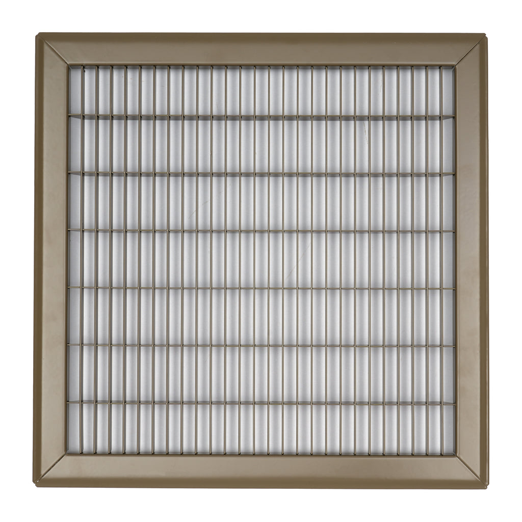14"x14" Heavy Duty Return Air Floor Grille | Walkable Brown | Out. Dim.: 15-3/4"W X 15-3/4"H