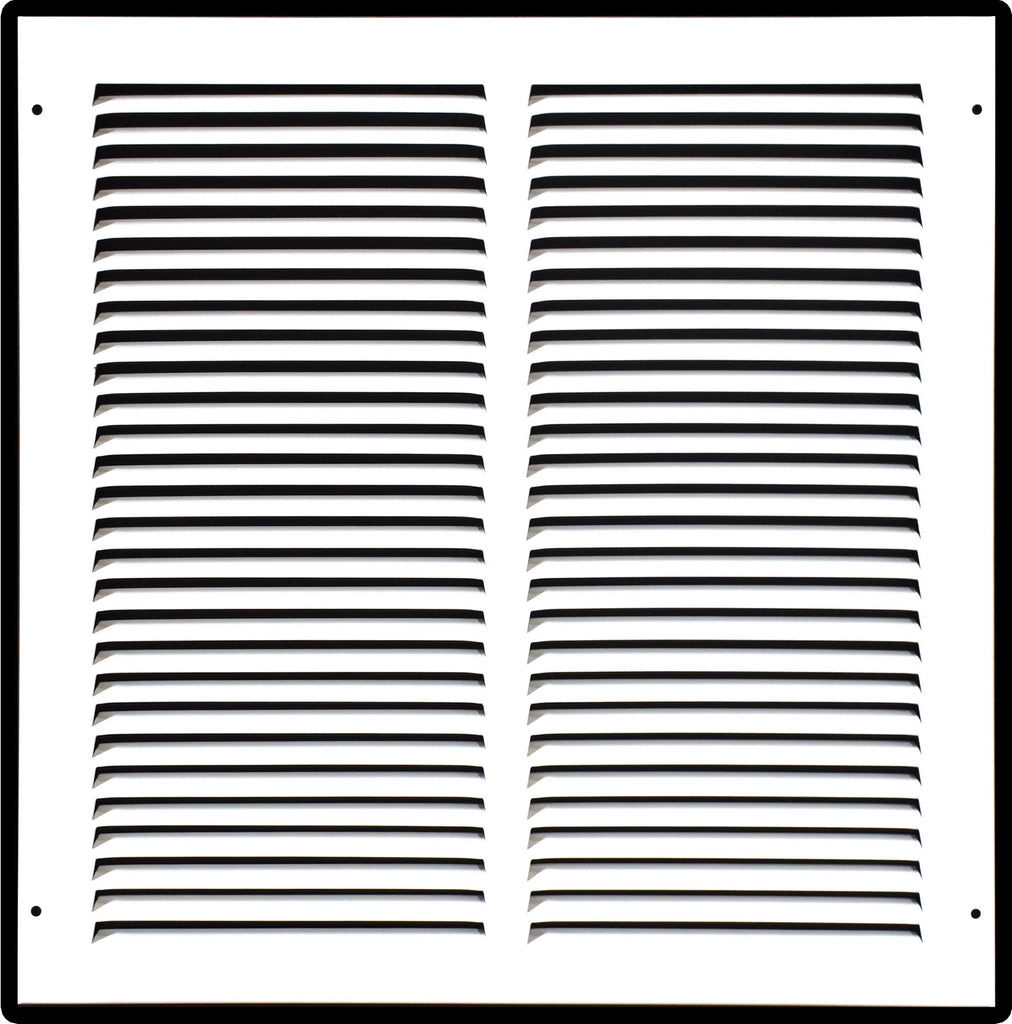 Steel Return Air Grille – HVAC Cold Air Intake Vent Cover, White | Out. Dim.: 15-3/4"W X 15-3/4"H