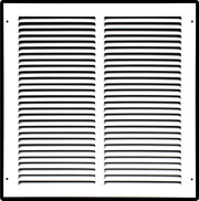 14 x 14-inch White Steel flat stamped return grille, front view