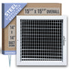 Handua Steel Adjustable Air Supply HVAC Grille | White Vent Cover Grill for Sidewall and Ceiling