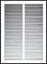 14 x 20-inch White Steel flat stamped return grille, front view