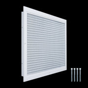 14 x 24-inch White Aluminum eggcrate return grille, angled view