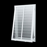 14"x24" White Steel Return Air Filter Grille, Removable Door, for 1-Inch Filters