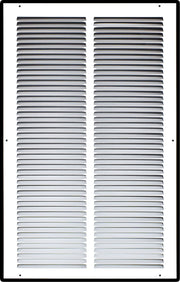 14 x 24-inch White Steel flat stamped return grille, front view