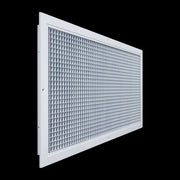 14 x 30-inch White Aluminum eggcrate return grille, angled view